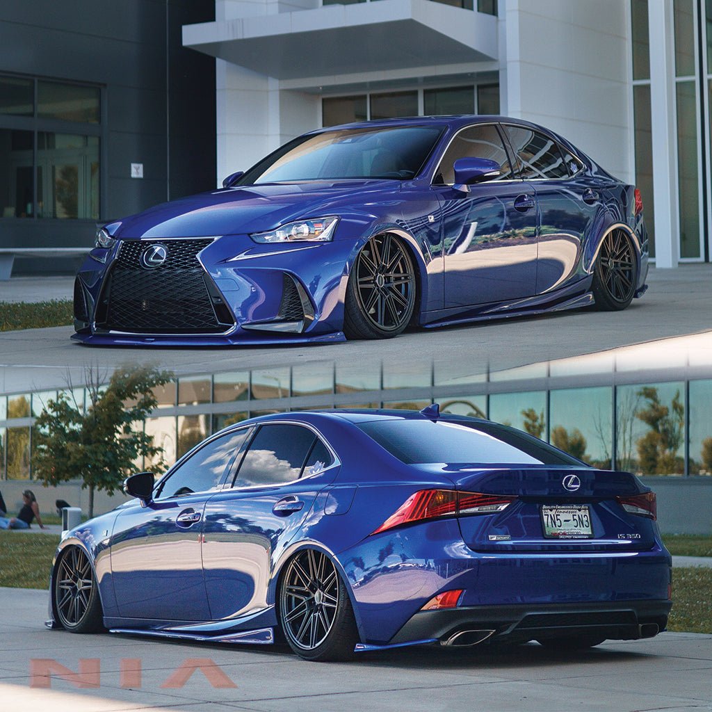 Lexus IS300 IS350 IS200t F-SPORT Full Splitter Lip Body Kit + Diffuser Bumper Extension (Front, Sides, Rears, Diffuser) 2017-2020 - Image 3