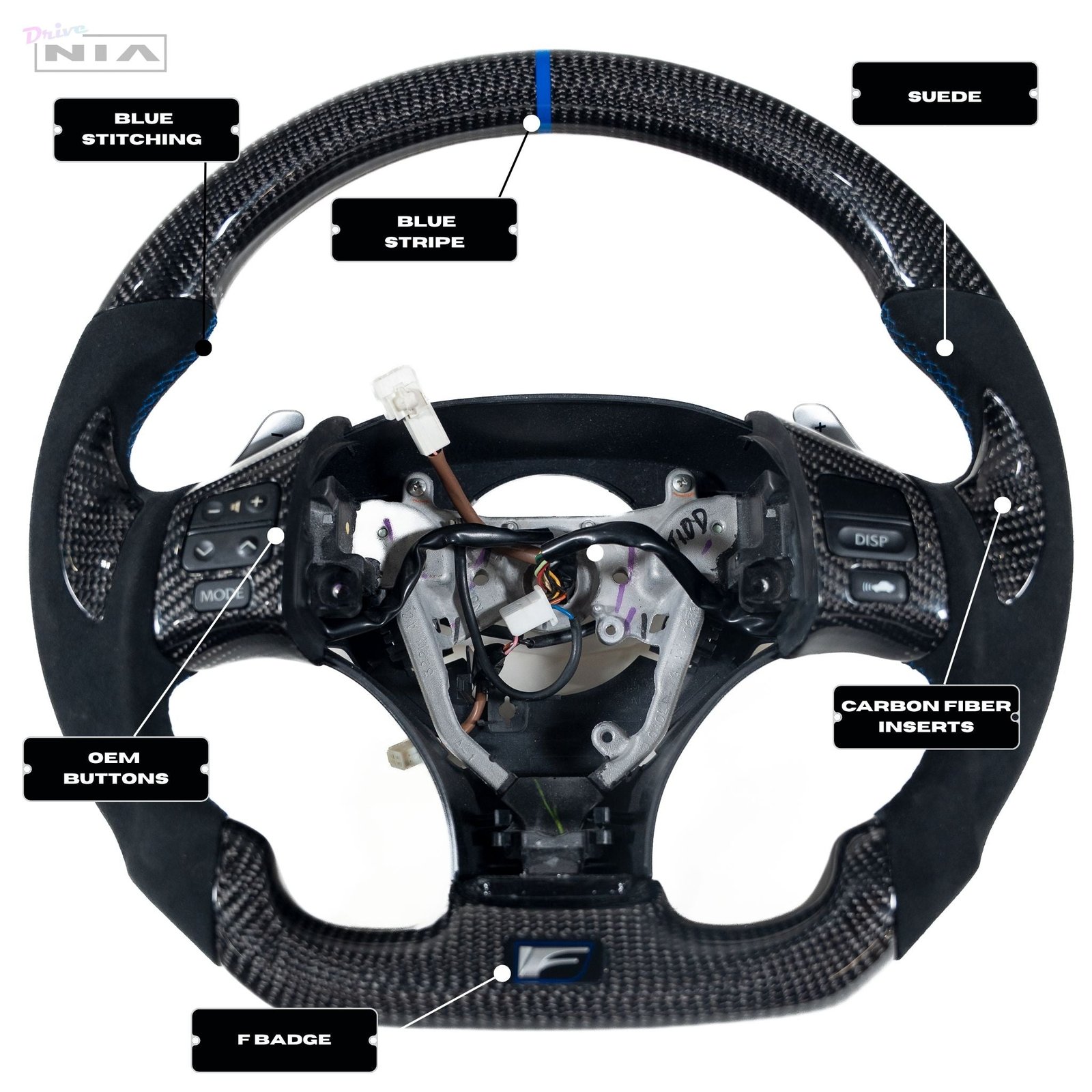 Lexus IS-F 2008-2014 Carbon Fiber Steering Wheel With Inserts